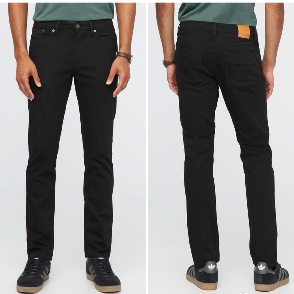Duer DU/ER Jeans Mens 31x32 Black L2X Performance Denim Slim Fit - Picture 1 of 9